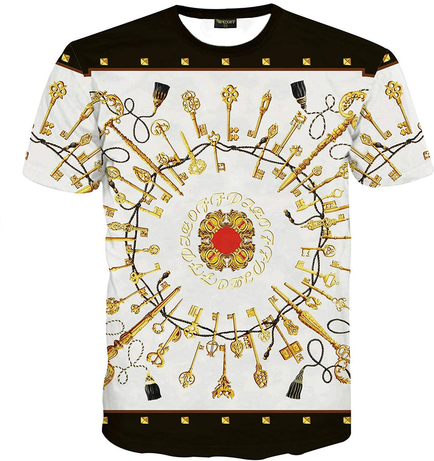 Unisex Collage Short Sleeve Crew Neck 3D Digital T Shirts Tees Al067 12