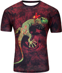 Men's Fashion 3D Print Hip Hop Style T Shirts Cool Creative Imagination Tee Lizzard