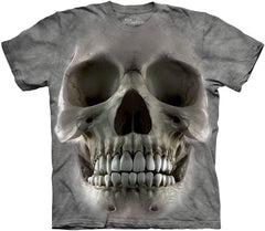 Big Face T shirt Skull T Shirt Grey