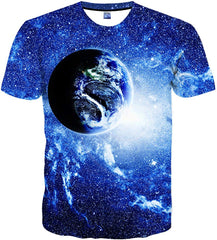 Unisex Casual 3D Print Short Sleeve T Shirt Tees Blue19