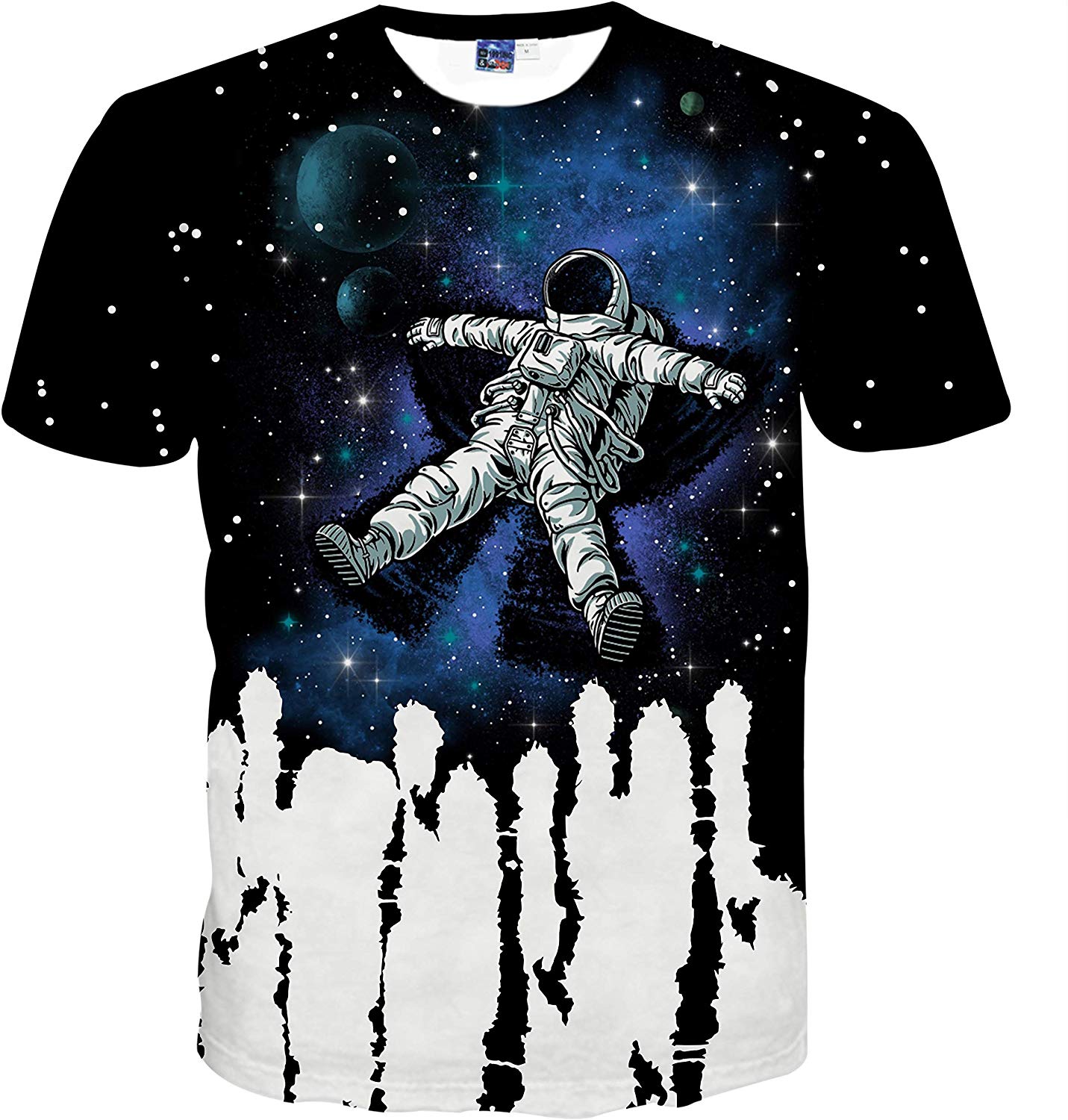Unisex 3D Novelty Tshirts Men Graphic Funny Tees Printed Crewneck Short Sleeve Summer Top T Shirts Galaxy Astronaut