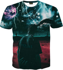 Unisex Collage Short Sleeve Crew Neck 3D Digital T Shirts Tees Al067 30