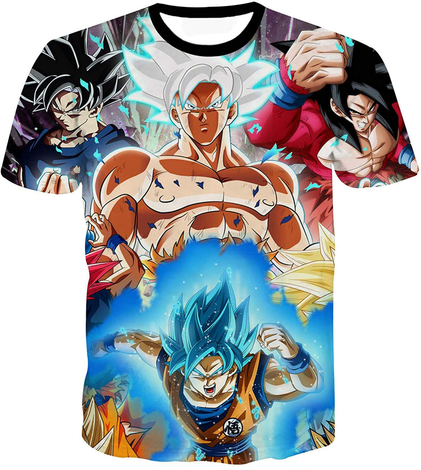 Men Dragon Ball 3D Print Short Sleeve Pullover Regular Fit T Shirt Color 6