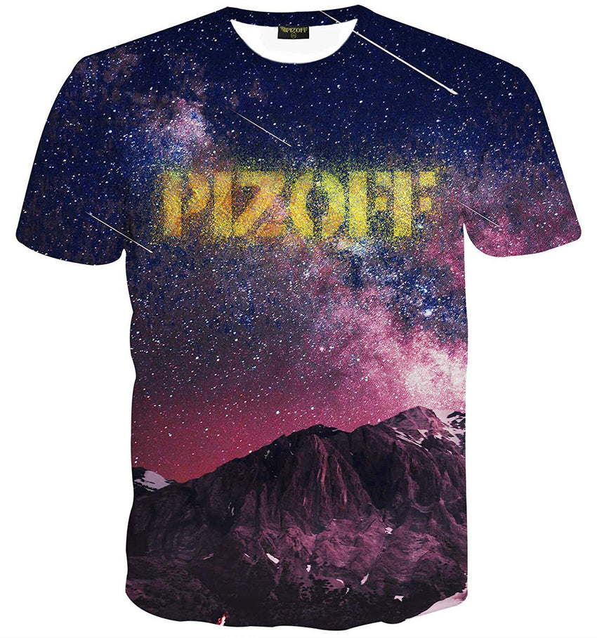 Unisex Collage Short Sleeve Crew Neck 3D Digital T Shirts Tees Al067 21