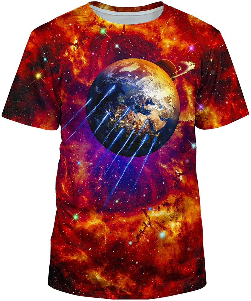 Unisex 3D Realistic Printed Casual Short Sleeve T Shirts Red17