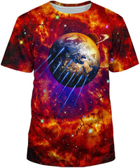Unisex 3D Realistic Printed Casual Short Sleeve T Shirts Red17