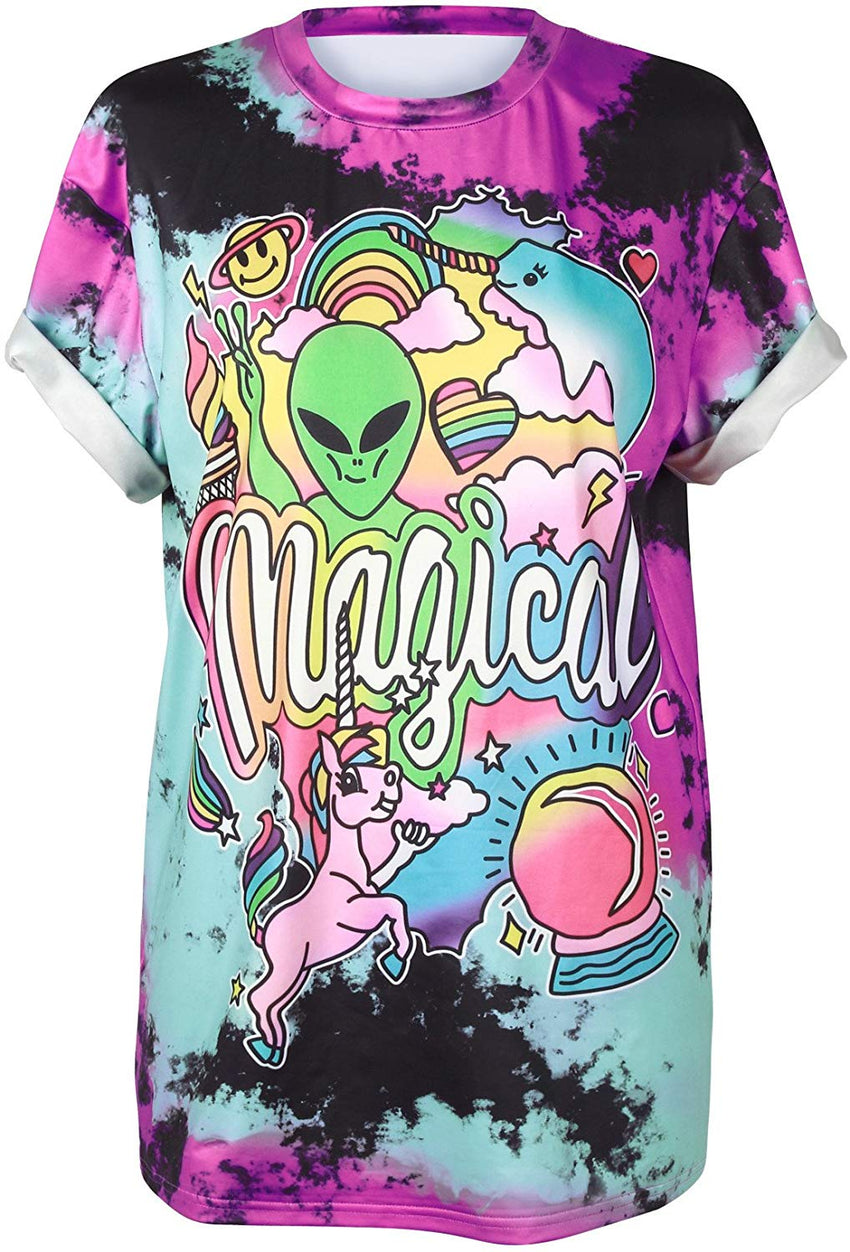 Street Style UFO Alien 3D Digital Print T Shirt Magical