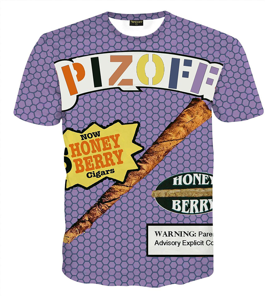 Unisex Collage Short Sleeve Crew Neck 3D Digital T Shirts Tees Al067 03