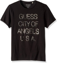 Men's Short Sleeve 3D Text Logo Crew Neck T Shirt Jet Black/Multi