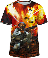 Unisex 3D Realistic Printed Casual Short Sleeve T Shirts Black41