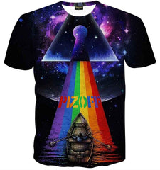 Unisex Collage Short Sleeve Crew Neck 3D Digital T Shirts Tees Al067 20