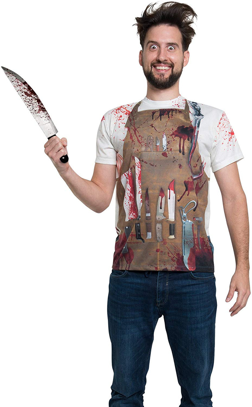 Men's Halloween 3D Photo Realistic Short Sleeve T Shirt Bucher