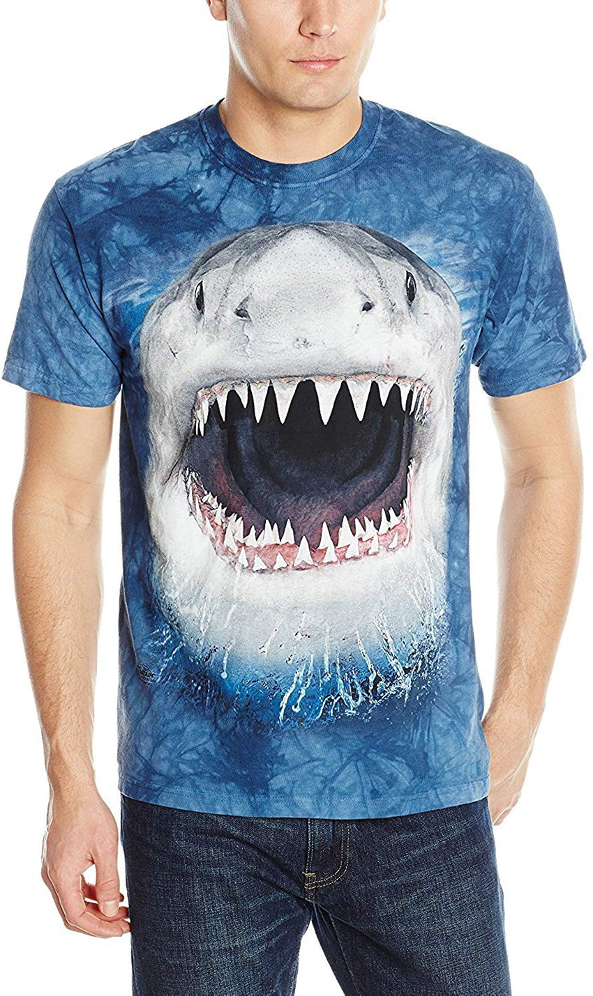 Men's Wicked Nasty Shark Adult T Shirt Blue