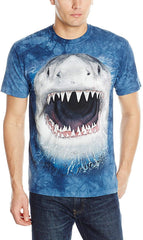 Men's Wicked Nasty Shark Adult T Shirt Blue