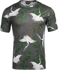 Mens Octopus Short Sleeve Cotton T Shirt Print Tee Casual Shirts Grey 3