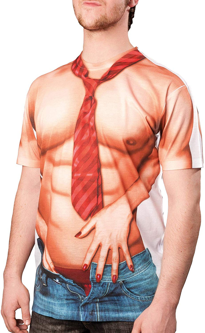 Men's 3D Photo Realistic Short Sleeve T Shirt Sexy Man Handling