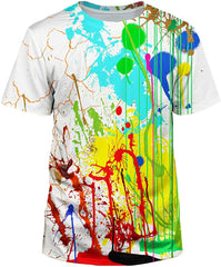 Unisex 3D Realistic Printed Casual Short Sleeve T Shirts White45