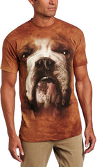 Men's Bulldog Face T Shirt Brown