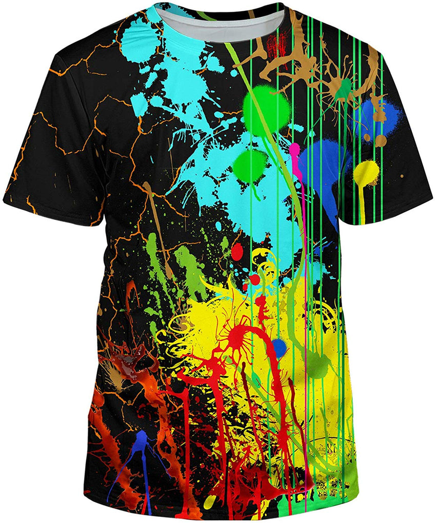Unisex 3D Realistic Printed Casual Short Sleeve T Shirts Black44