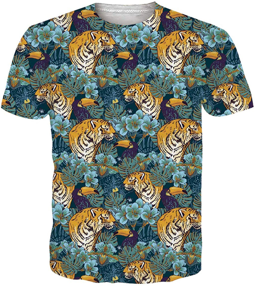 Unisex 3D Printed Funny T Shirts Casual Cool Summer Short Sleeve Tees 2019 Tiger