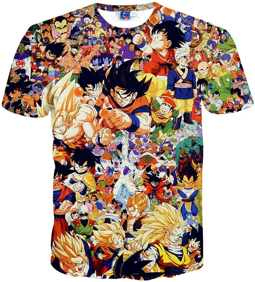 Men Dragon Ball 3D Print Short Sleeve Pullover Regular Fit T Shirt Color 13