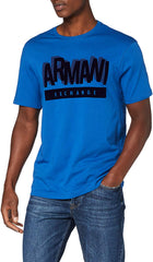Men's 3D Ax Text Logo T Shirt True Blue