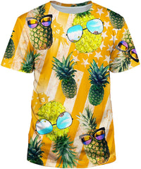 Unisex 3D Realistic Printed Casual Short Sleeve T Shirts Yellow46
