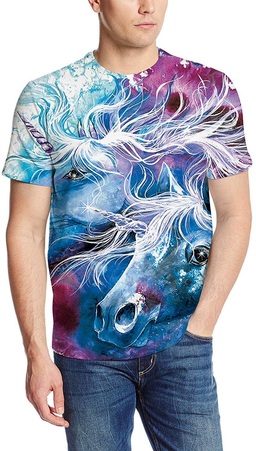 Unisex Personalized Novelty 3D Printed T Shirts Short Sleeve Tops Tees Alpaca