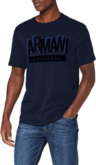 Men's 3D Ax Text Logo T Shirt Navy