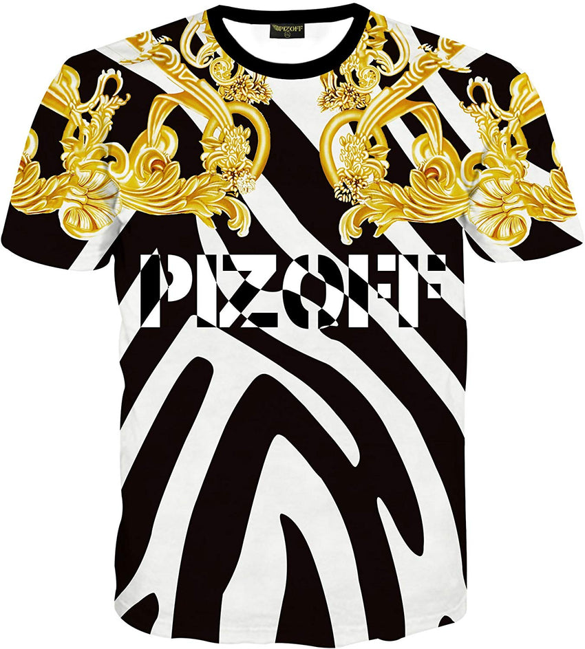 Unisex Collage Short Sleeve Crew Neck 3D Digital T Shirts Tees Al067 05