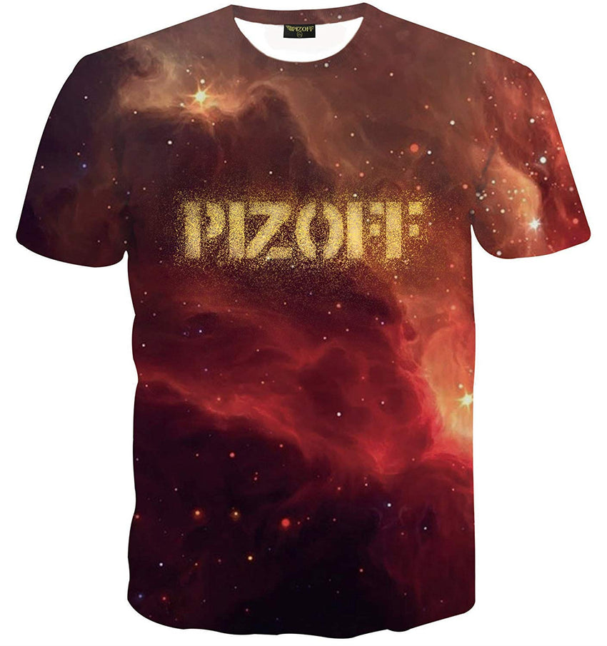Unisex Collage Short Sleeve Crew Neck 3D Digital T Shirts Tees Al067 37