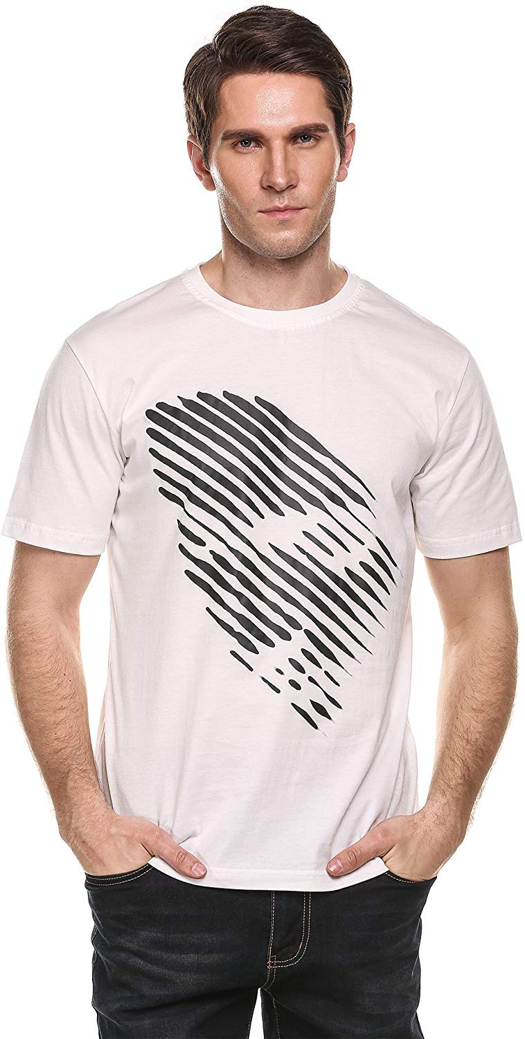 Mens Octopus Short Sleeve Cotton T Shirt Print Tee Casual Shirts White 2