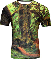 Men's Fashion 3D Print Hip Hop Style T Shirts Cool Creative Imagination Tee Forest
