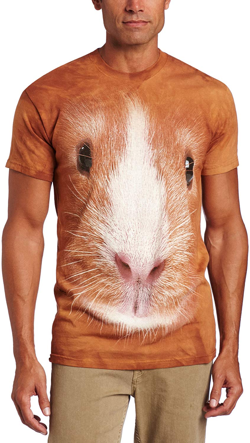 Men's Guinea Pig Face T Shirt Brown