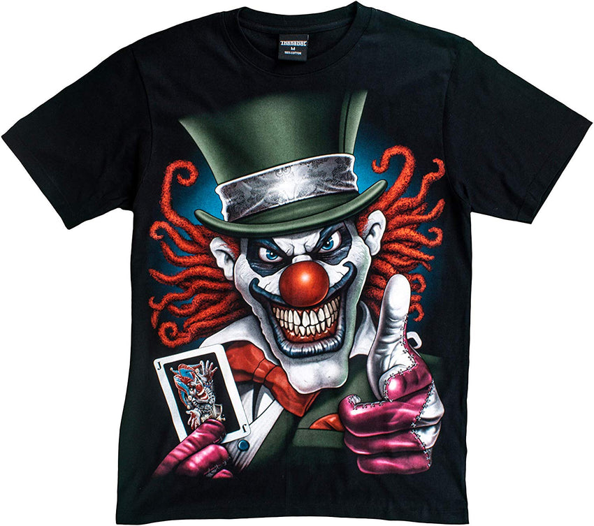 T Shirt Unisex Adult/Kids 3D Glow in Dark Animal Glitter Short Sleeves Family Sizes Joker2 With Card (Green Hat)