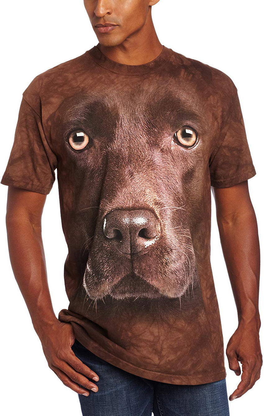 Men's Chocolate Lab Face T Shirt Brown