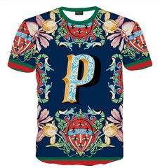 Unisex Collage Short Sleeve Crew Neck 3D Digital T Shirts Tees Al067 14