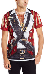 Men's Halloween 3D Photo Realistic Short Sleeve T Shirt Swashbuckler Pirate