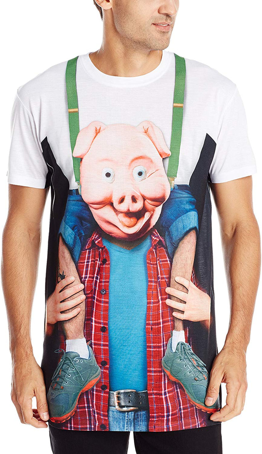 Men's Halloween 3D Photo Realistic Short Sleeve T Shirt Piggy Back Ride