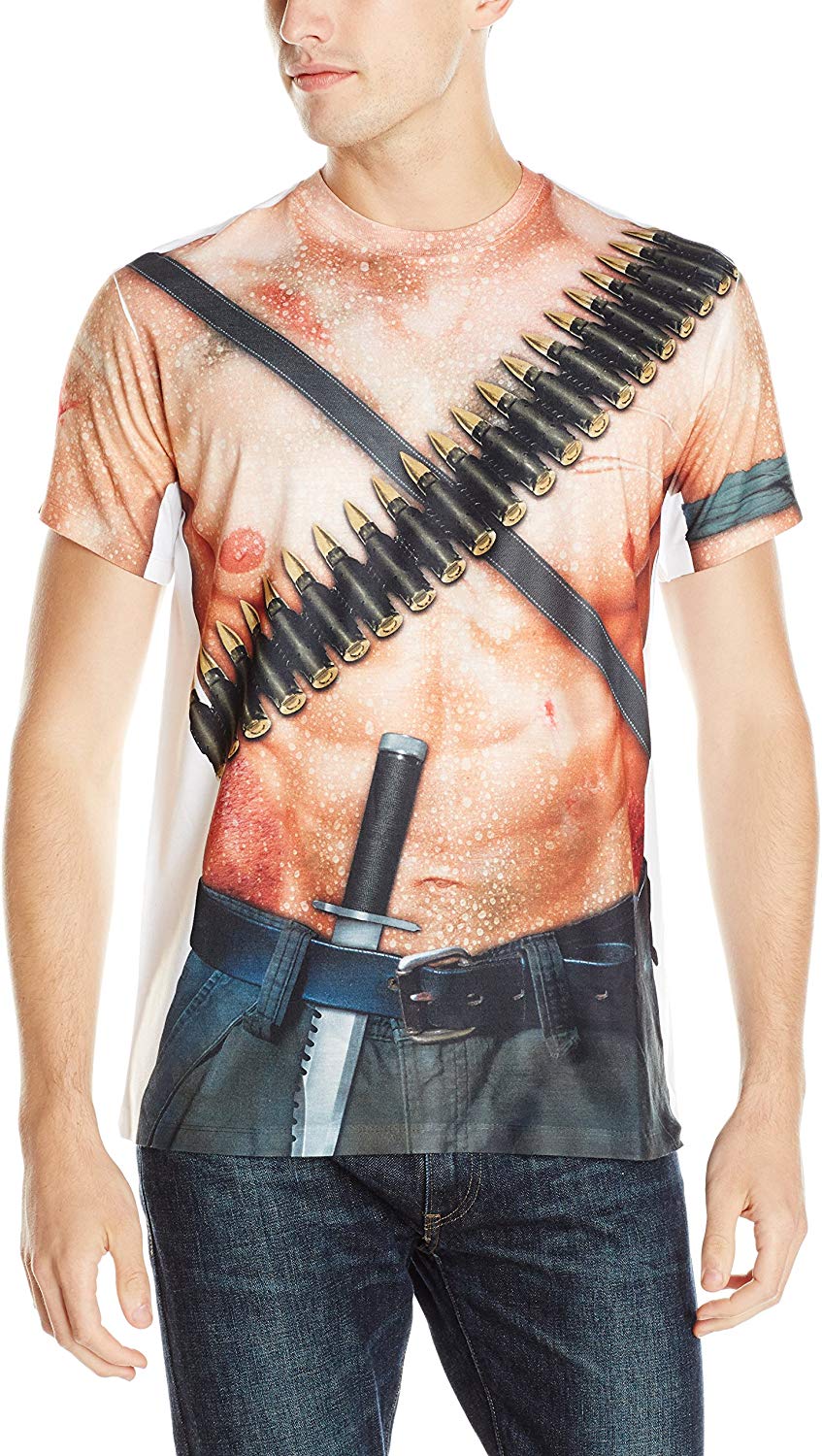 Men's Halloween 3D Photo Realistic Short Sleeve T Shirt Combat