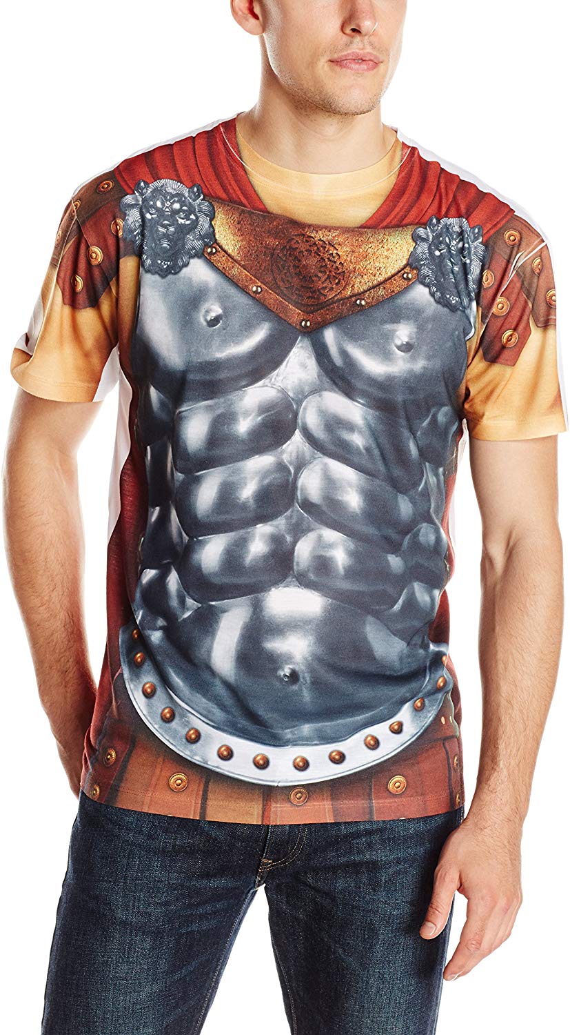 Men's Halloween 3D Photo Realistic Short Sleeve T Shirt Gladiator