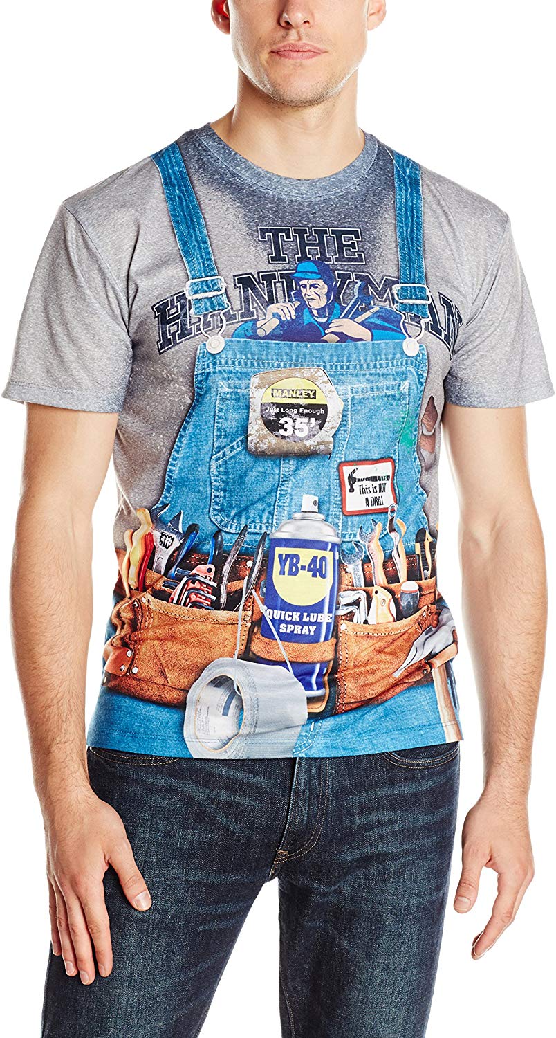Men's Halloween 3D Photo Realistic Short Sleeve T Shirt Handyman