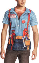 Men's Halloween 3D Photo Realistic Short Sleeve T Shirt Plumber