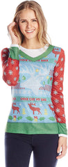 Women's 3D Photo Realistic Ugly Christmas Sweater Long Sleeve T Shirt Check Out My Rack