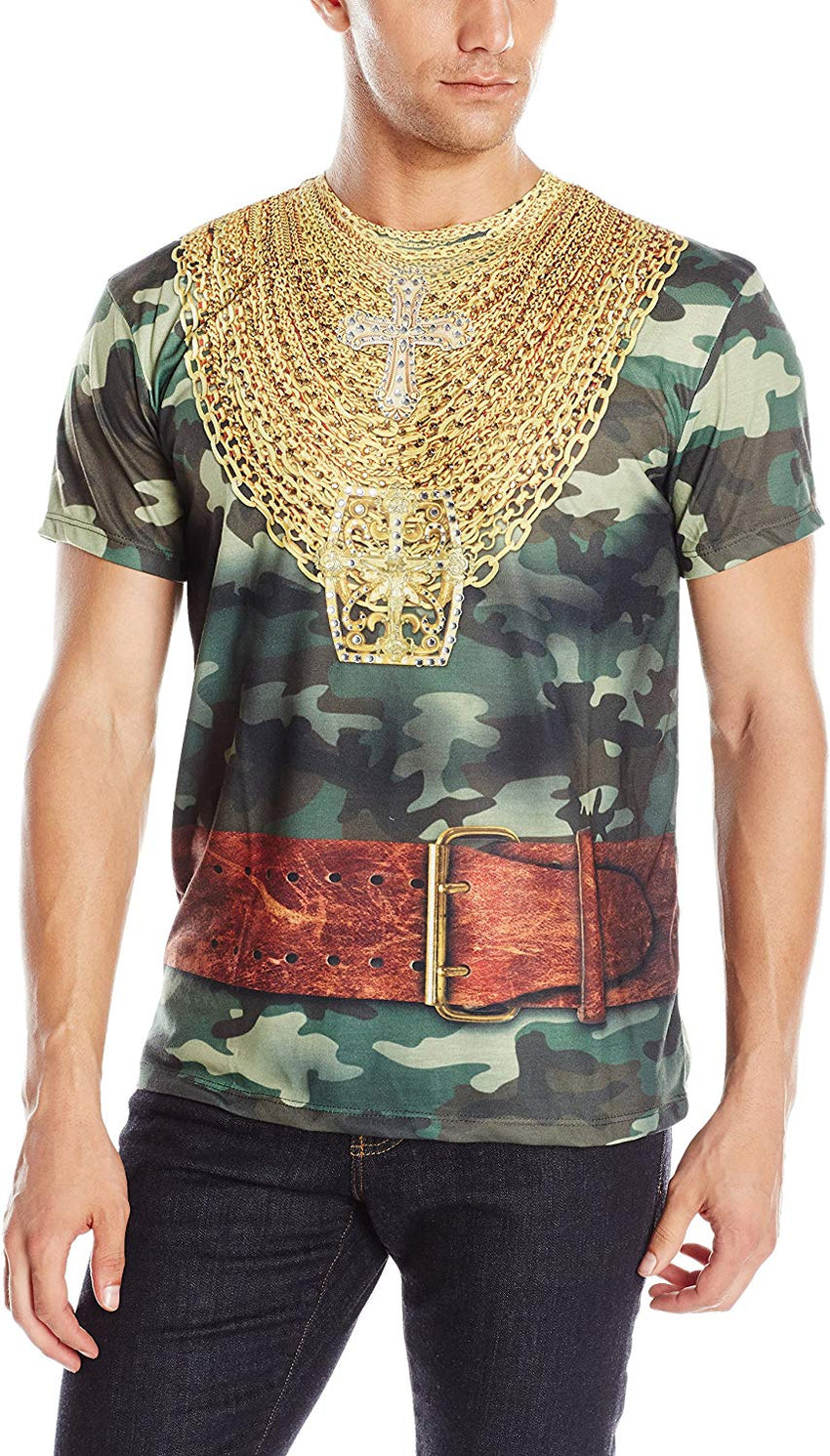 Men's Halloween 3D Photo Realistic Short Sleeve T Shirt Bad Attitude