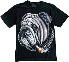 T Shirt Unisex Adult/Kids 3D Glow in Dark Animal Glitter Short Sleeves Family Sizes Dog2 With Cigarette