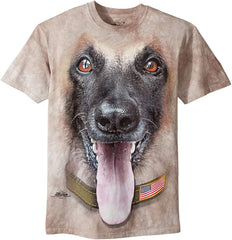 Men's Big Face T shirt Belgian Malinois Ivory