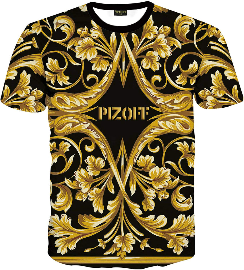 Unisex Collage Short Sleeve Crew Neck 3D Digital T Shirts Tees Al067 11
