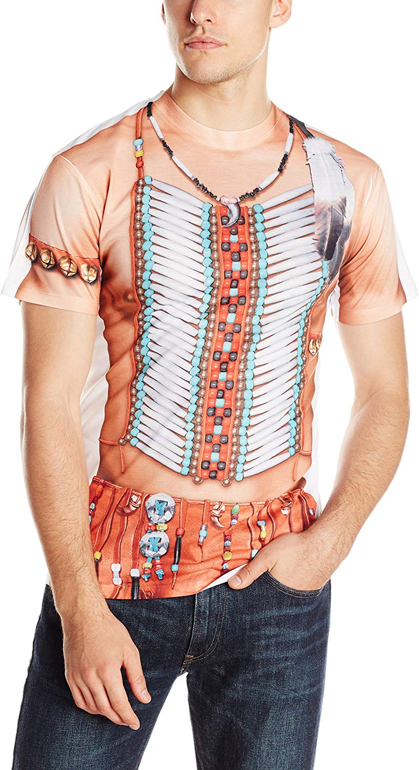 Men's Halloween 3D Photo Realistic Short Sleeve T Shirt Big Chief