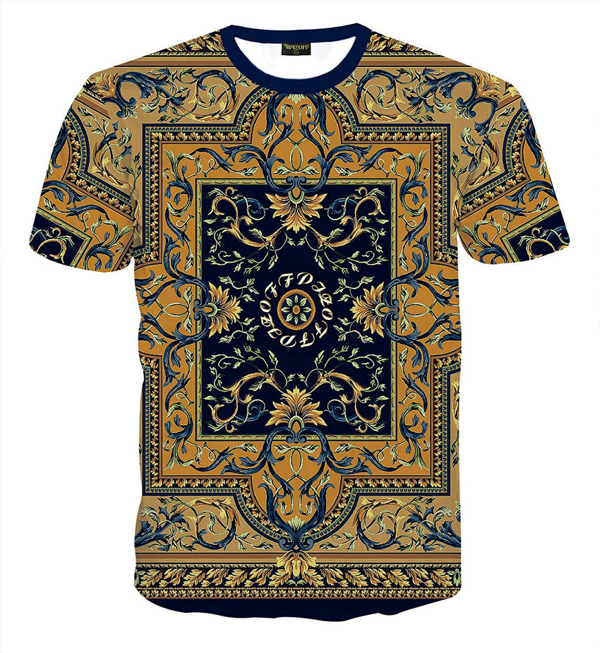 Unisex Collage Short Sleeve Crew Neck 3D Digital T Shirts Tees Al067 09
